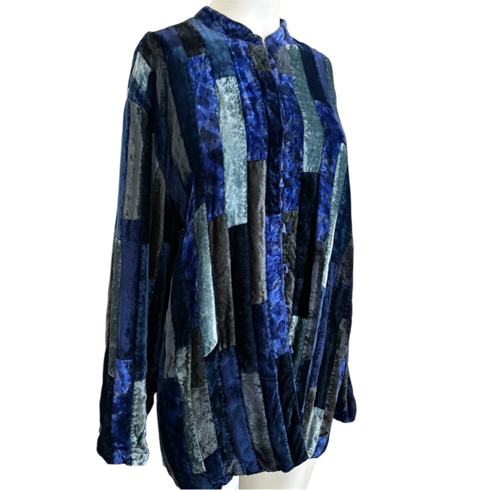 Vintage 90’s Phool Shimmering Patchwork Velvet Ja… - image 5